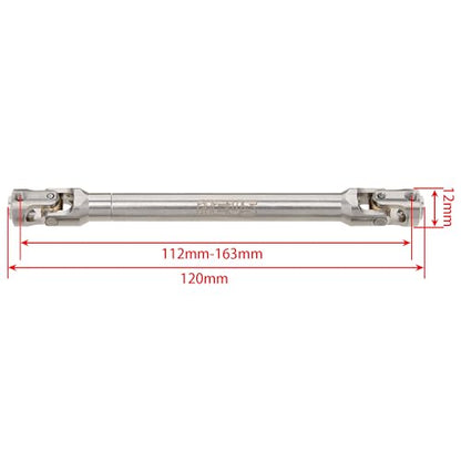 MEUS RACING 2pcs Universal Driveshaft for SCX10 SCX10 II Wraith TRX4 1/10 RC Crawler Upgrades Parts, 112-163mm - size: 112-163mm