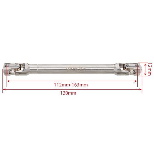MEUS RACING Universal Driveshaft for SCX10 SCX10 II Wraith TRX4 1/10 RC Crawler Upgrades Parts, 112-163mm - size: 112-163mm