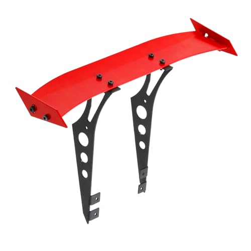 1/10 RC Car Spoiler, Aluminum Alloy Rear Wing, Universal Metal Tail Wing for 1/10 Scale On-Road Drift Racing Car, TT01,TT02,4-TEC, Red