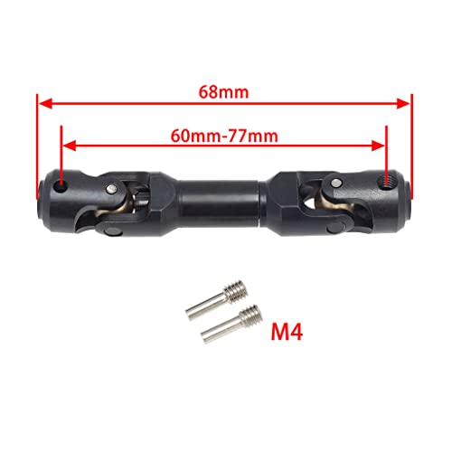 Universal Drive Shaft Transmission Shaft Metal Drive Shaft CVD Axle Set Lightweight Metal CNC Machined Suitable for RC Model Car Truck, Hole to Hole 60-77mm - color: Hole to Hole 60-77mm