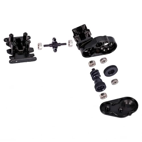Ultralight Aluminum Transmission Skid Plate Kit,Gearbox with Metal Gears Set for 1/30 Axial SCX30 Upgrade Parts (Black) - color: Black