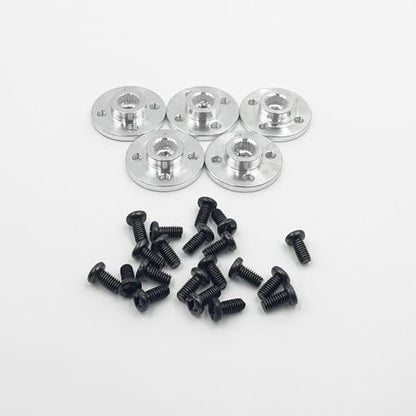 5PCS Aluminum Alloy Servo Arm Servo Horn 25T Standard Servo Disc with M3 Screws for RC Car Truck Boat Robot Helicopter DIY Model Toy Parts (Silver) - color: Silver