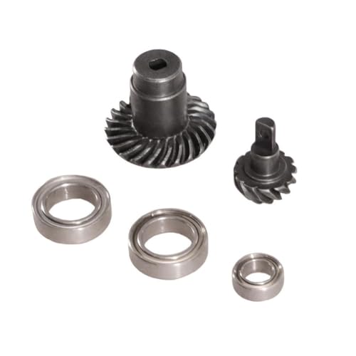 COMODO RC Crawler Helical Axle Gear Set 12T 24T 1/24 Scale Steel Replacement Compatible with FMS FCX18(1 Set and Bearing) - color: 1 Set and Bearing