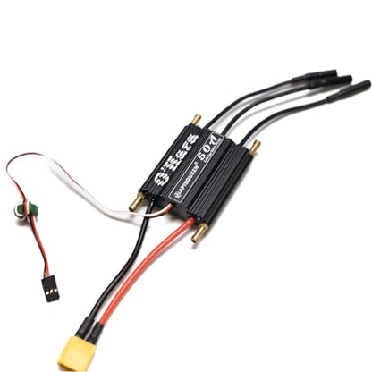 O'Hara 50A 2-6S LiPo ESC Waterproof Brushless Electronic Speed Controller with BEC and XT60 4.0mm Banana Head Connector for RC Boats Model Ship - size: 50A ESC