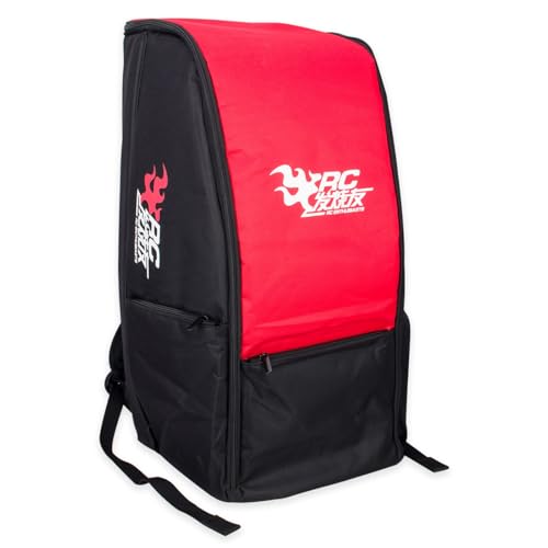  RC Backpack,RC Car Storage Bag,Multi Pockets Duffel Bag Carrying Case for 1/8 & 1/10 RC Car SCX10 Capra Wrangler TRX4 E-REVO VS4 BRX01 TF2 D90 CC01 YK4082 RGT EX8619 (Red) - color: Red