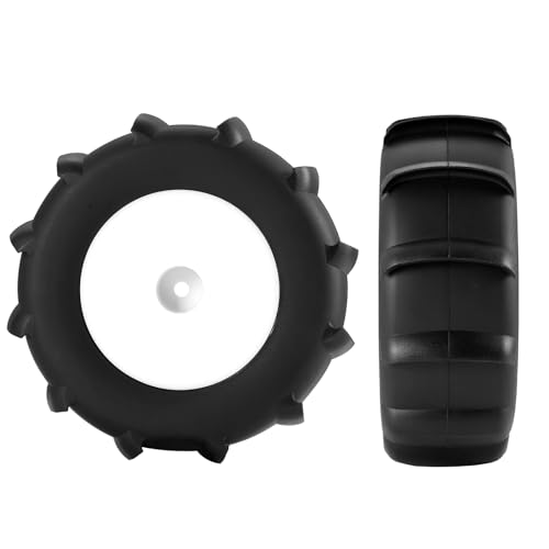 4PCS Off Road Snow Sand Rubber Tires Wheels for All 1/10 Scale RC Trucks (White) - color: White