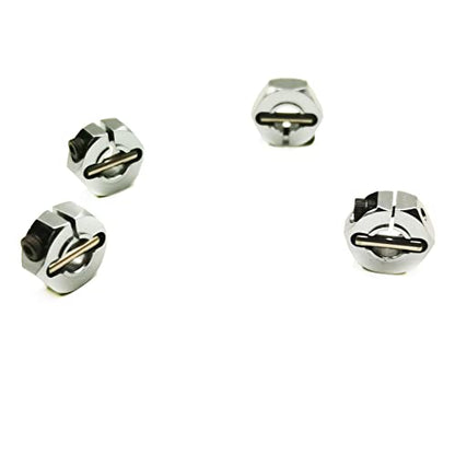 4X Wheel Hub 12mm Hex Adapter 5mm Thickness 5mm Hole for 1/10 RC Car Truck HPI HSP Redcat Tamiya Traxxas RC4WD D90 (Titanium)