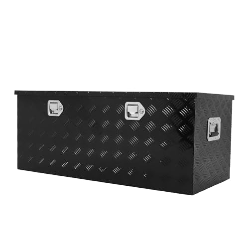 44 inch Truck Tool Box,Aluminum Truck Bed Tool Box w/Handled Lock and keys,Universal Fit for Pickup‌ Truck,Trailer,Vehicle,UTV,ATV-Black,44 X 19.5 X 17.5 inch - color: Black, size: 44 x 19.5 x 17.5 inch