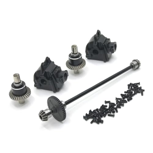 for Wltoys 144010 144001 144002 Remote Control Parts Upgrade Metal Center Drive Shaft Assembly Gearbox Differential Kit RC Car Repair Kit(Black) - color: Black