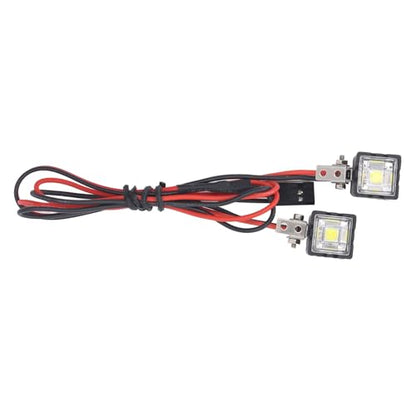 RC LED Headlights White High Brightness Front Light Bar Compatible with Axial SCX10 90046 fit for Redcat :10 RC Crawler Car Lighting Kit 2LED - size: 2LED