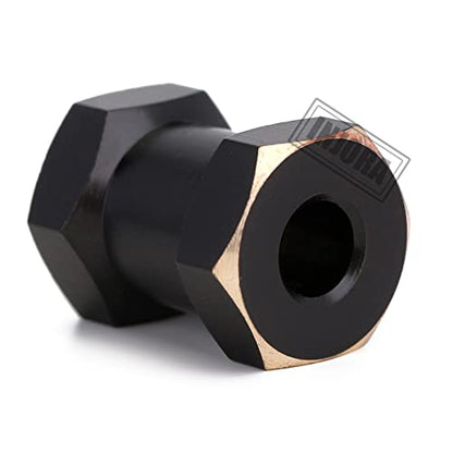 INJORA 15mm Black Brass Wheels Hex Hub Extenders for SCX10 & SCX10 II - size: 15mm