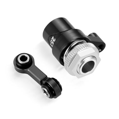 Servo Saver Arm 25T Steering Drag Link for Tra-xxas 1/16 Mini Maxx | 2S 1/10 4WD Ford GT 4-TEC 2.0 3.0 RC Car Upgrade Black 7075 Aluminum - color: Black