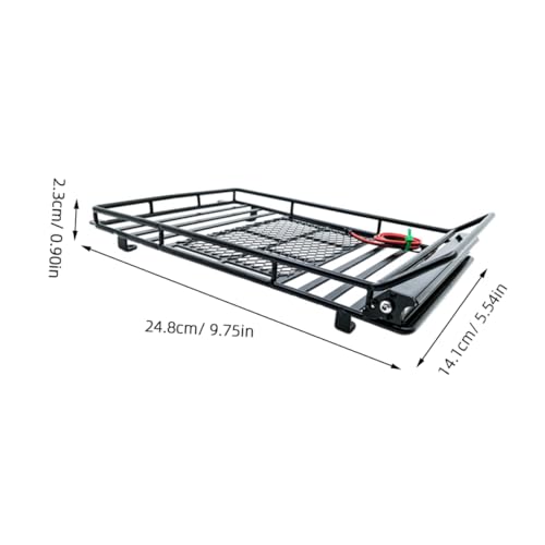 Car Roof Luggage Holder Rack Led Light Rc Crawler Storage Shelf Car Roof Cargo Bracket for Simulation Accessories Lightweight Design