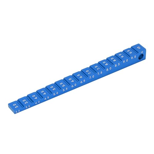 RC Ride Height Gauge 1/10, RC Camber Gauge Aluminum Alloy RC Ride Height and Camber Gauge Kit for 1/10 RC Drift Car, 0.1 to 0.4in Adjustment Range (Blue) - color: Blue