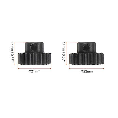 HARFINGTON Mod 1 M1 Pinion Motor Gear Set 2pcs 19T 20T Fit 5mm RC Motor Shaft M1 Pitch Gears for RC Car, with Hex Key - style: 19T 20T