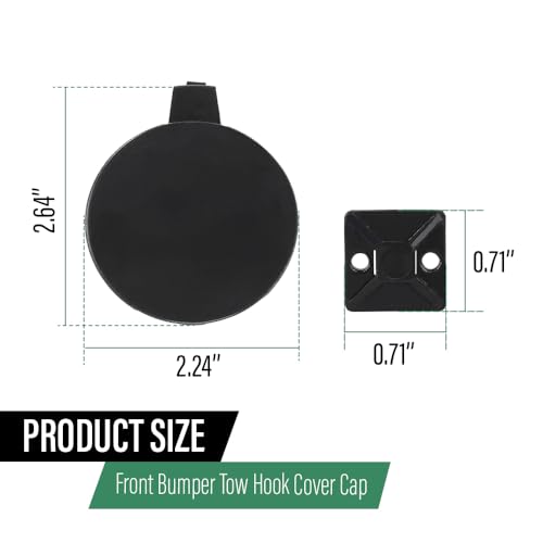 LQI Front Bumper Tow Hook Cover Cap Fit Tesla Model 3 2017-2023 | 146070100B, 108417300E Black Plastic - size: Front | Fit Tesla Model 3 2017-2023