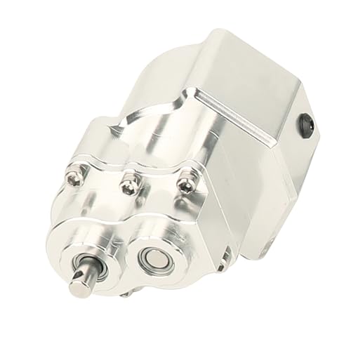 All Metal Front Planetary Motor Transmission Prefixal Gearbox Transfer Case with Hardened Steel Drive Shaft for 1/10 RC Crawler Car Axial SCX10 & SCX10 II 90046 Upgrade Parts (Silver) - color: Silver
