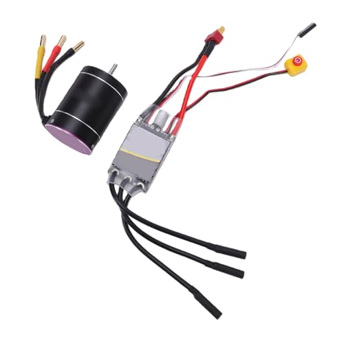 RC Brushless Motor ESC Combo 3300KV, 75A Brushless ESC with 480A for 1/10 1/8 RC Cars Boats