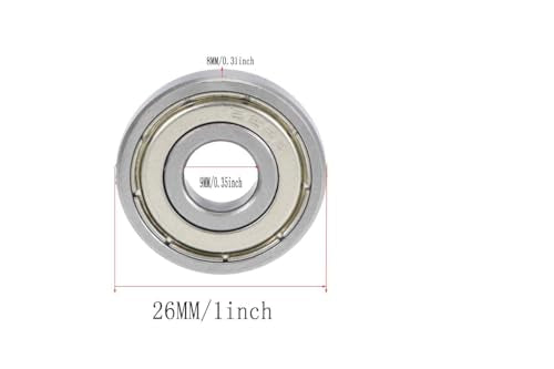 8-Pack 629-ZZ Double Rubber Sealed deep Groove Ball Bearings, 9MMx26MMx8MM, pre-Lubricated, Stable Performance, and Cost-Effective Ball Bearings - size: 629ZZ