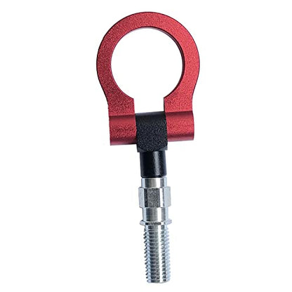 FainWan Track Racing Style Tow Hook Towing Eye CNC Aluminum Screw On Front Rear Bumper Compatible with 3 Series E36 E46 E90 E91 E92 E93 318 320 323 325 328 330 335 M3 1992 to 2012 (Red)
