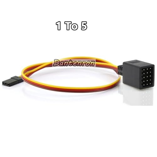 RC JR Style Servo Splitter Cable,1 Male to 2 3 4 5 6 Female Y Harness Leads Y Splitter Lead Wire for 1/8 1/10 1/24 Crawler Truck Car Airplane Drone Receiver Servo ESC (1 Male to 5 Female) - style: 1 Male to 5 Female