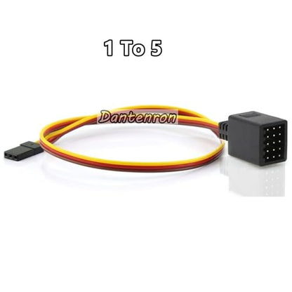 RC JR Style Servo Splitter Cable,1 Male to 2 3 4 5 6 Female Y Harness Leads Y Splitter Lead Wire for 1/8 1/10 1/24 Crawler Truck Car Airplane Drone Receiver Servo ESC (1 Male to 5 Female) - style: 1 Male to 5 Female