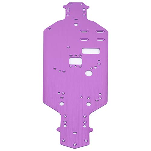 Aluminum Alloy Chassis Bottom Plate Replacement Upgrade Parts for HSP 94122 1/10 RC Car (Purple) - color: Purple