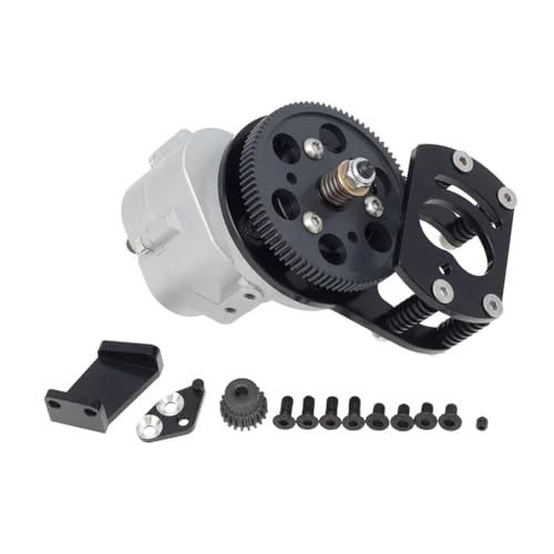 Metal R3 Single Speed Transmission Transfer Case Gearbox Compatible With 1/10 RC Crawler Cars Like Gelande II FJ40 G2 D110(Transmission Silver) - color: Transmission Silver