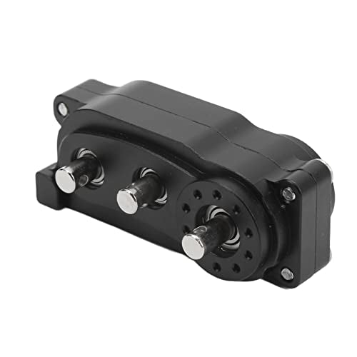 VBESTLIFE Transfer Case 313mm Wheelbase 2 Speed CNC Machined Anodised Aluminium Alloy RC Parts for Scx10 1/10 RC Car (Black) - color: Black