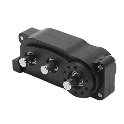 VBESTLIFE Transfer Case 313mm Wheelbase 2 Speed CNC Machined Anodised Aluminium Alloy RC Parts for Scx10 1/10 RC Car (Black) - color: Black