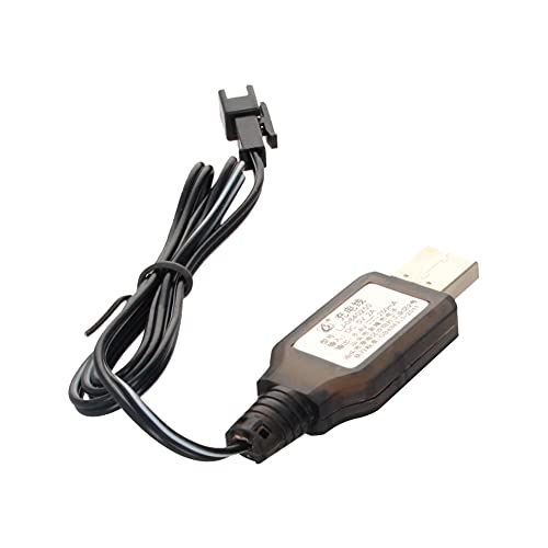 Heyiarbeit RC USB Charging Cable Nickel Cadmium Nickel Hydrogen 8.4V Adapter Cable SM-2P for RC Ni-MH Ni-CD Battery Black 1Pcs - size: SM-2P 1Pcs