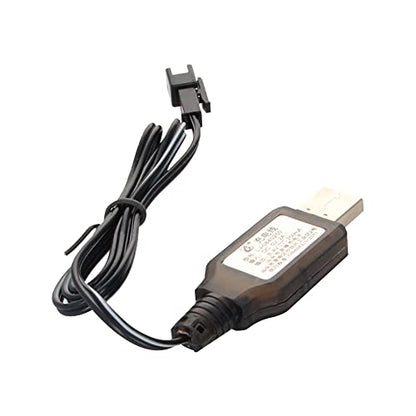 Heyiarbeit RC USB Charging Cable Nickel Cadmium Nickel Hydrogen 8.4V Adapter Cable SM-2P for RC Ni-MH Ni-CD Battery Black 1Pcs - size: SM-2P 1Pcs