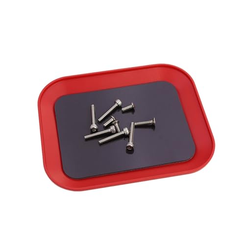 for Axial for SCX10 1/10 RC Car Upgrade Parts Screw Tray with Pad Magnet Disk Storage Plate Crawler Airplane Boat Repair Tool RC Cars Models Parts - color: Red