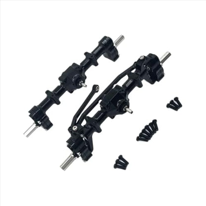 Rc Crawlers Axles Compatible With WPL C14 C24 C34 B14 B24 RC Car Upgrade Part Accessories Front Rear Portal Bridge Axle Differential Assembly Kit(Red) - color: Red