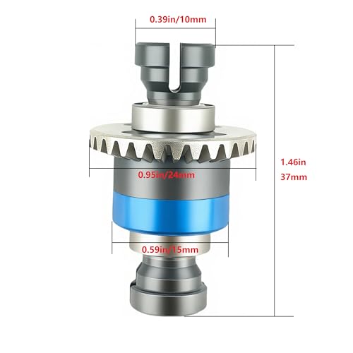 2PCS 30T 0.8Mod Differential Set for ARRMA Granite Typhon Mojave GROM (Blue) | Metal,Front,Rear,1/18,1/14,ARA311177 ARA311177V2,Pre-Assembled,High Strength,Wear Resistant,Precision Fit - color: Blue