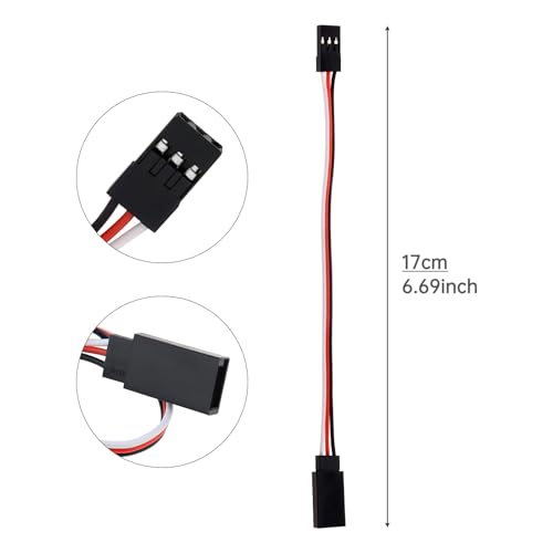 15Pcs 3-Pin Servo Extension Cable 15cm Male to Female JST Plug Servo 30 Core Wire Cable Connectors Fit for JR RC Airplane Car Remote Control Parts