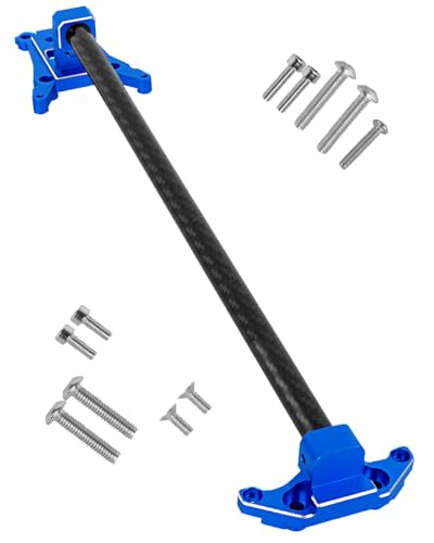 RC Carbon Fibre& Aluminum #6730 Chassis Brace Kit Upgrades Part for 1/10 Slash 4X4 LGG (VXL),Rustler 4WD (VXL) Heavy Duty Chassis Brace Hops Up.Navy Blue - color: Navy Blue ( for 1/10)