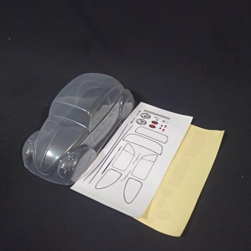 SANTAIZI 1/18 Scale Beetle Clear Body Shell Replacement for MT and Short Course Car Width 95mm with Decal Sheet - color: Clear Body