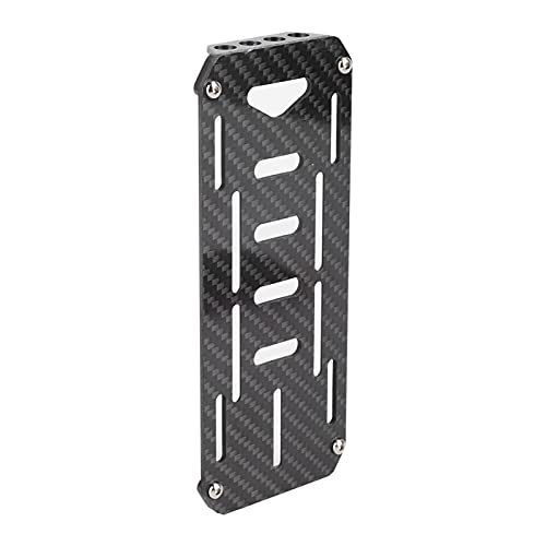 RC Battery Mounting Plate Set, RC Battery Tray with Electricity Tester, Carbon Fiber Batteries Mount Plate with Strap Replacement for SCX10 1/10 Crawler Car, 6x2.4x0.6in
