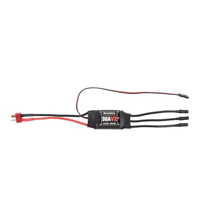 Brushless ESC 30A V2 RC Airplane Drone Motor Electric Speed Controller T Plug to Banana Female 3.5mm Lipo 2-4s