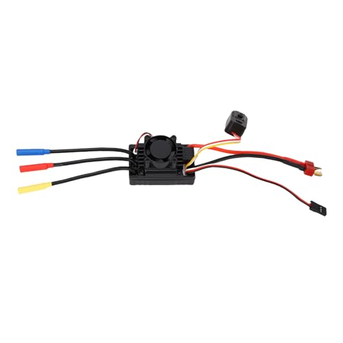 60A Brushless ESC ABS Sensorless RC Electronic Speed Controller with Cooling Fan Low Voltage Cutoff Overheat Protection for 1 10 Scale Truck Buggy On Road Off Road