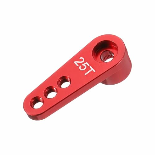 MECCANIXITY Metal 25T 25 Teeth Steering Servo Single Arm Horn Red for DIY RC Car/Boat/Airplane Boat Accessories - color: Red