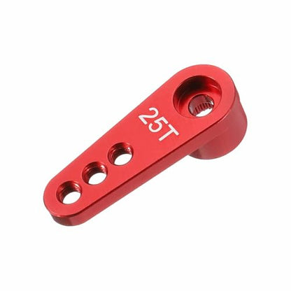 MECCANIXITY Metal 25T 25 Teeth Steering Servo Single Arm Horn Red for DIY RC Car/Boat/Airplane Boat Accessories - color: Red