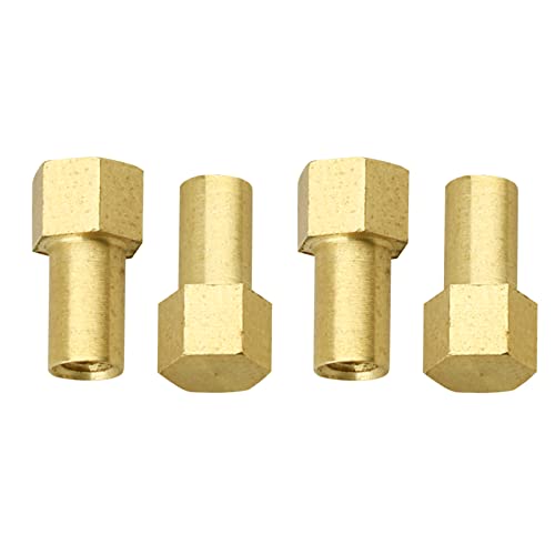 Hobbypark Brass Steering Knuckles Carriers and Brass Extended 7mm Wheel Hex Hubs Adapters for Axial SCX24 Upgrades Parts 1/24 RC Crawler Car (Gold) - color: Gold