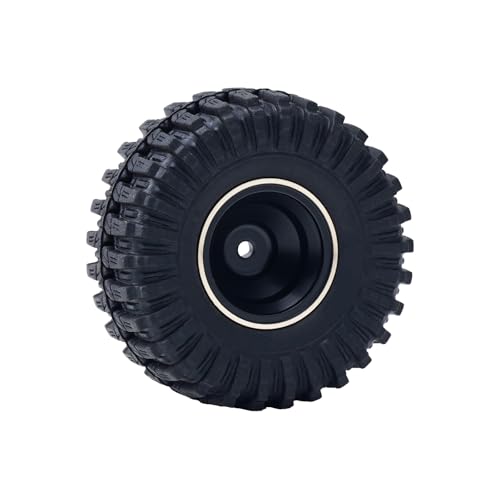 DJX 4PCS 17g Brass 0.7 inch Beadlock Wheels SCX30 Wheel Rim Hub for 1/30 Axial SCX30 RC Crawler Car Upgrades Parts (Black) - color: Black