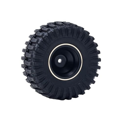 DJX 4PCS 17g Brass 0.7 inch Beadlock Wheels SCX30 Wheel Rim Hub for 1/30 Axial SCX30 RC Crawler Car Upgrades Parts (Black) - color: Black