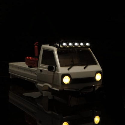 KT24 1/24 Kei Truck Hard Body Shell Kit for 133mm Wheelbase SCX24,WW | Plug-and-Play Lighting, For SCX24 C10/Bronco/Wrangler/Base Camp/4Runner - color: Warm White