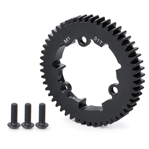 Steel 51T Main Spur Gear M1 for Tra-xxas X-MAXX XRT E-REVO 2.0 New | MAXX XO-1 6S 8S Maxx 4S 1/5 1/6 1/7 1/10 RC Car Upgrade - size: 51T