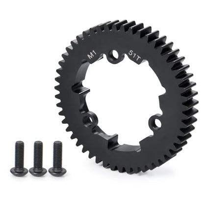 Steel 51T Main Spur Gear M1 for Tra-xxas X-MAXX XRT E-REVO 2.0 New | MAXX XO-1 6S 8S Maxx 4S 1/5 1/6 1/7 1/10 RC Car Upgrade - size: 51T