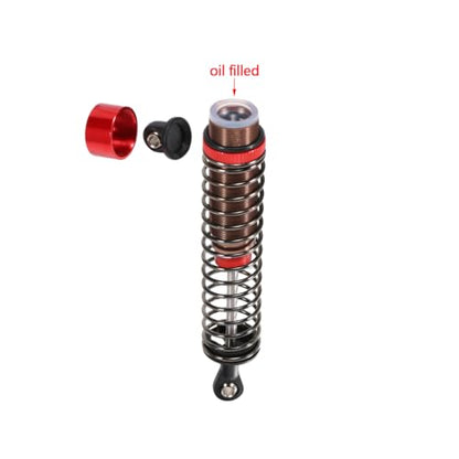 1/10 RC Oil Leakproof Shocks,2Pcs Adjustable Oil Filled Shocks 52mm-120mm for 1/10 RC Buggy Truggy On Road Touring Drift Cars Monster Trucks Upgrade Parts (2PCS 120mm Red) - color: 2PCS 120mm Red